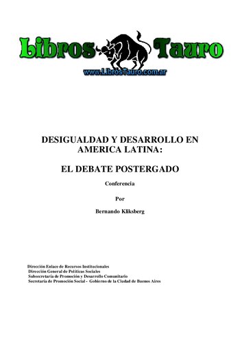 Desigualdad Y Desarrollo En America Latina
