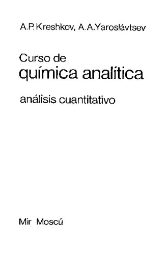 Curso de química analítica: análisis cuantitativo