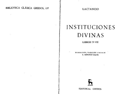 Instituciones Divinas Libros