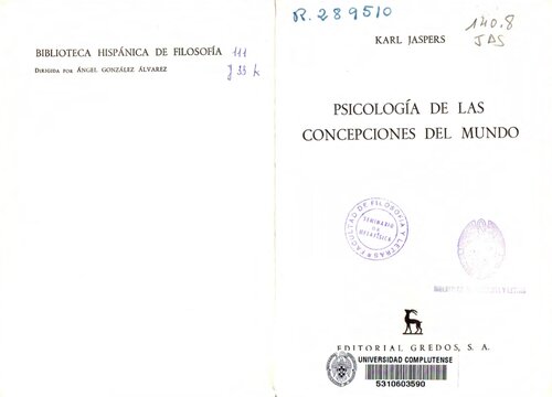 Psicologia De Las Concepciones Del Mundo