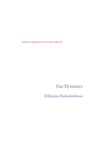 Gas Dynamics (Solution Manual)