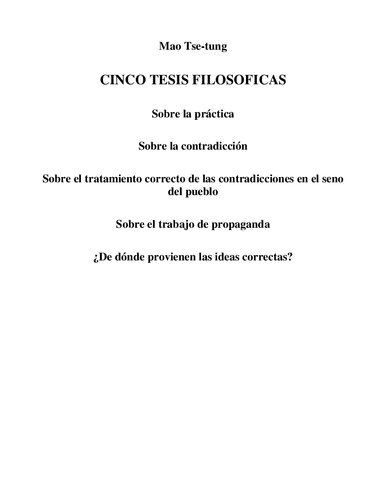 Cinco Tesis filosoficas