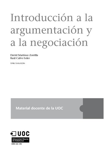 Introduccion A La Argumentacion Y A La Negociacion