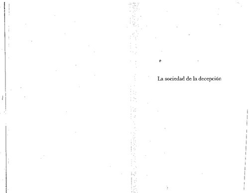La Sociedad De La Decepcion