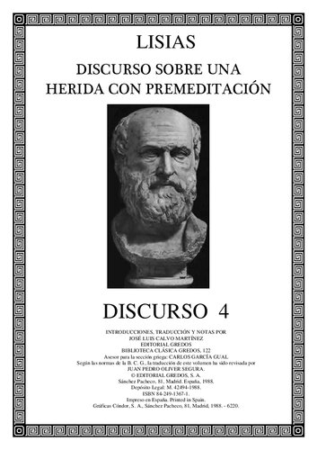 Lisias - Discurso 4 - Sobre una herida con premeditación [bilingüe]