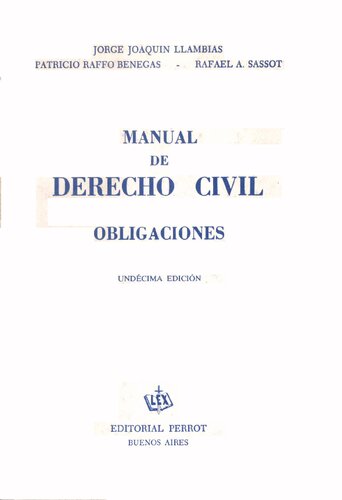 Manual De Derecho Civil y Obligaciones