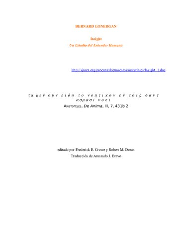 COLECCIÓN DE OBRAS DE BERNARD LONERGAN