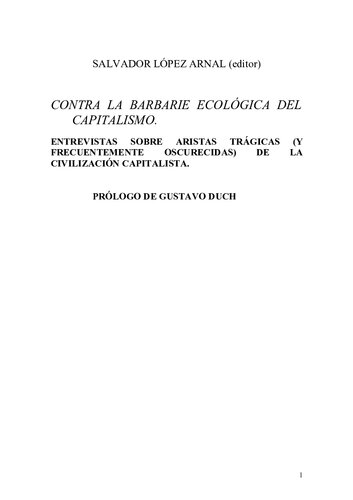 Contra La Barbarie Ecologica Del Capitalismo