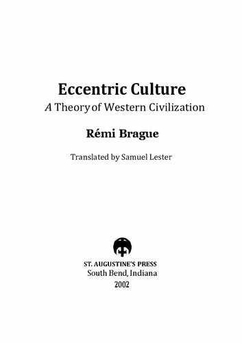 Eccentric Culture - Theory of Western Civilization