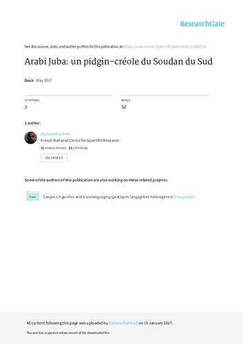 Arabi Juba: un pidgin-créole du Soudan du Sud