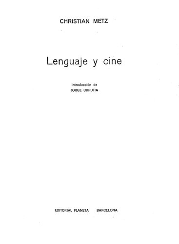 Lenguaje Y Cine