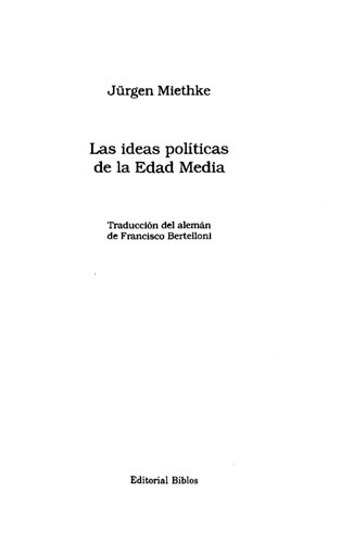 Las Ideas Politicas De La Edad Media