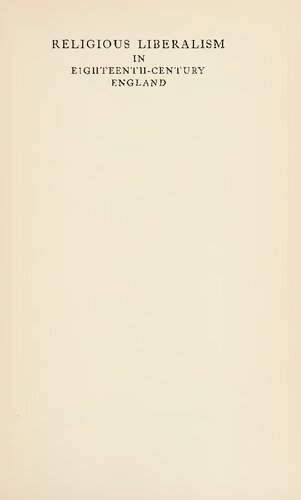 Religious Liberalism in Eighteenth-Century England