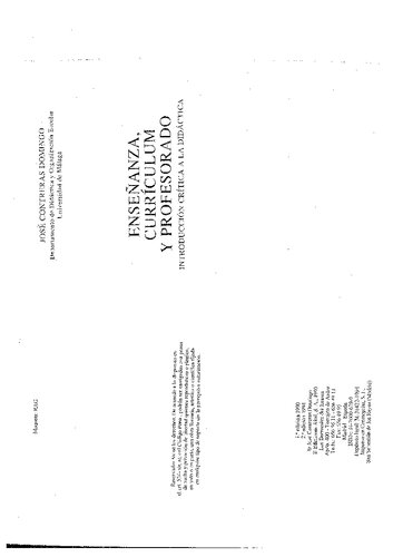 Enseñanza Curriculum Y Profesorado