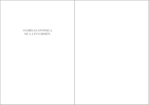 Teoria Economica De La Inversion