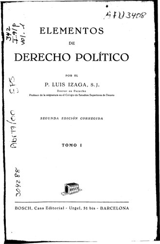 Elementos de Derecho Político, Tomo I