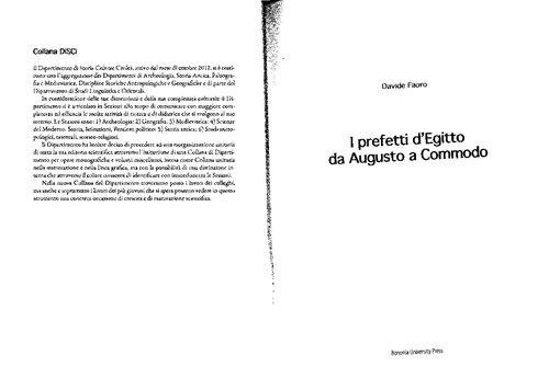 I prefetti d'Egitto da Augusto a Commodo