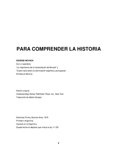 Para Comprender La Historia