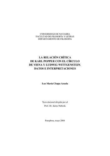 La Relacion Critica De Karl Popper Con El Circulo De Viena Y Ludwig Wittgenstein