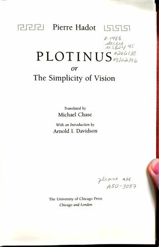 Plotinus (The Simplicity of Vision)