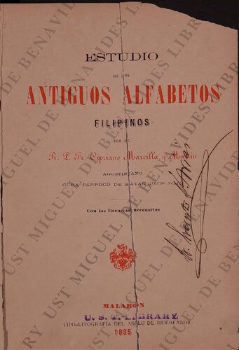 Estudio de los antiguos alfabetos Filipinos