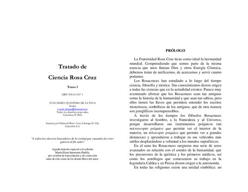Tratado De Ciencia Rosacruz