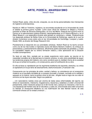 Arte, poesía, anarquismo - Herbert Read