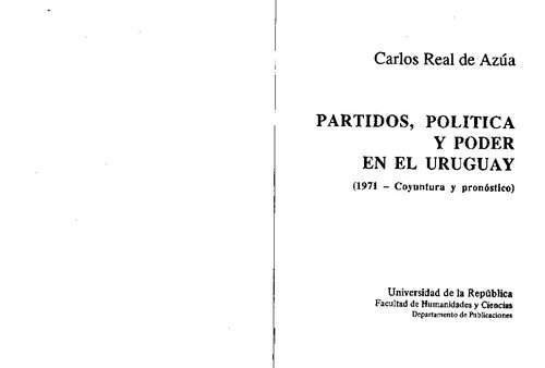 Partidos Politica Y Poder En El Uruguay