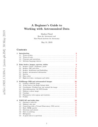 A Beginner's Guide to Working with Astronomical Data