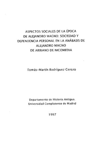 Aspectos Sociales De La Epoca De Alejandro Magno (tesis)