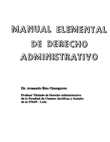 Manual Elemental De Derecho Administrativo