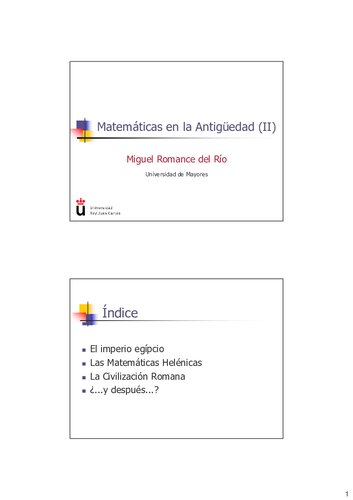 Matematicas En La Antiguedad