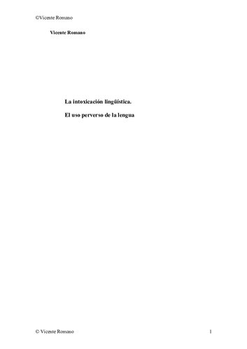 La Intoxicacion Linguistica El Uso Perverso De La Lengua