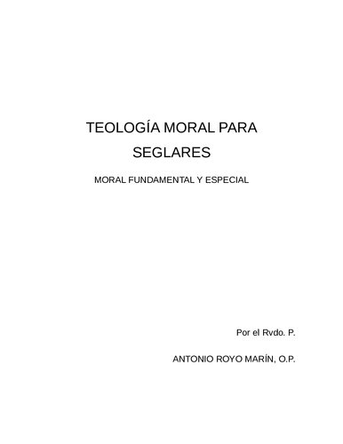 Teologia Moral Para Seglares