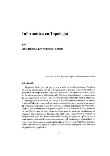 Informatica En Topologia