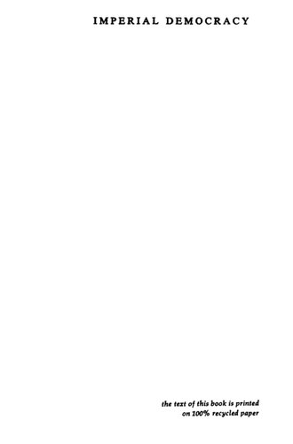 Imperial Democracy: The Emergence of America as a Great Power