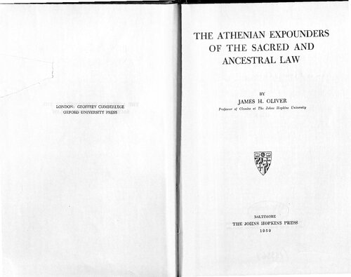 The Athenian Expounders of the Sacred and Ancestral Law