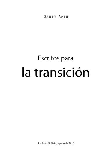 Escritos Para La Transicion