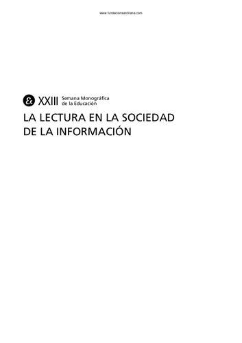 La Lectura En La Sociedad De La Informacion
