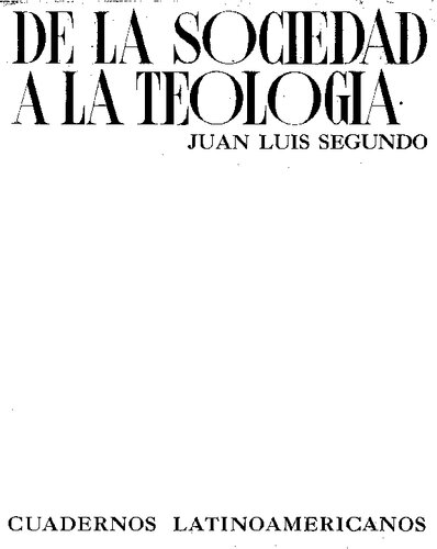 De La Sociedad A La Teologia