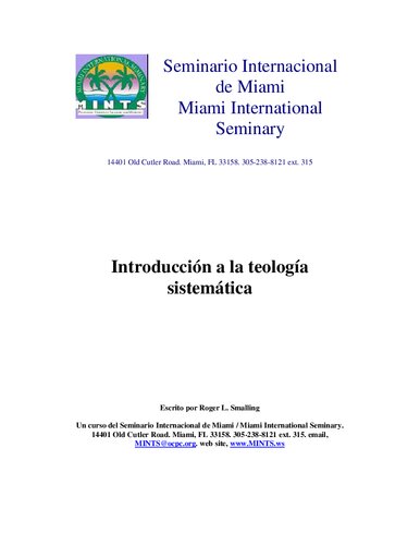 Introduccion A La Teologia Sistematica
