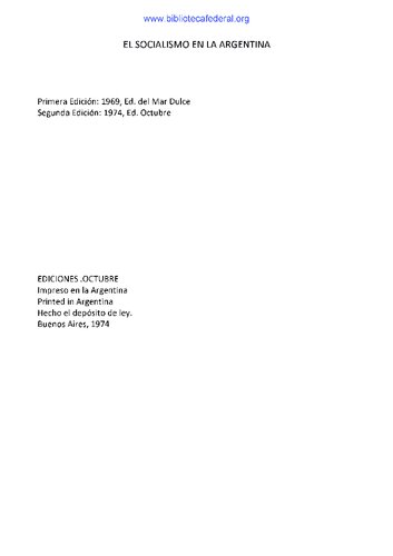 El Socialismo En La Argentina 1