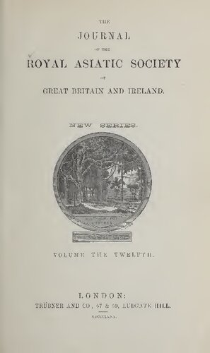 The Journal of the Royal Asiatic Society of Great Britain and Ireland; New Series