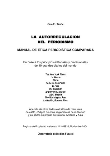 La Autorregulación del Periodismo