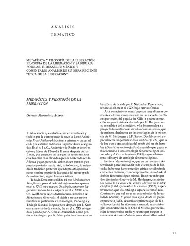 Metafísica y filosofía de la liberación, Fil,