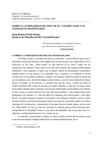 Educar Valores Ciudadania Responsable