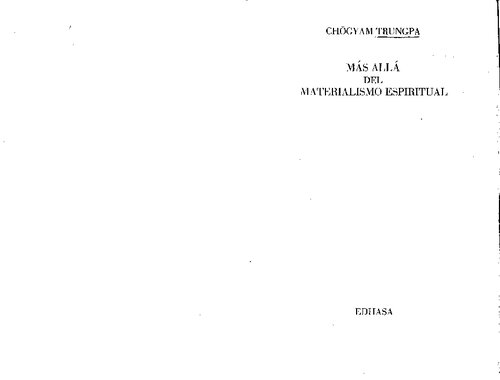 Mas Alla Del Materialismo Espiritual