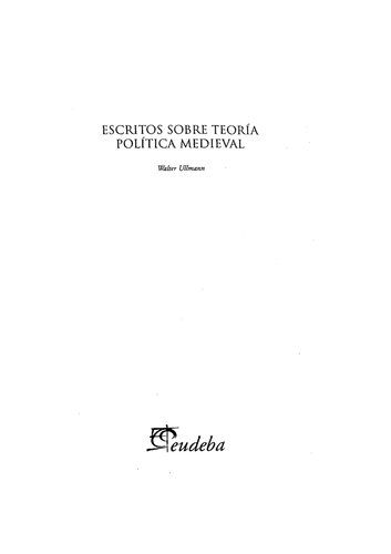 Escritos Sobre Teoria Politica Medieval