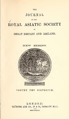 The Journal of the Royal Asiatic Society of Great Britain and Ireland; New Series