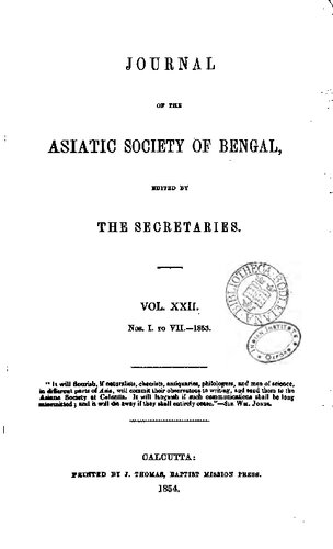 Journal of the Asiatic Society of Bengal